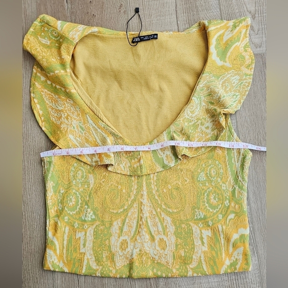 Zara Yellow and green  Top - Picture 6 of 7